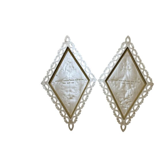 Vintage Homco Wall Plaques Ornate Diamond Shape #7224 & 7225 - Picture 6 of 6